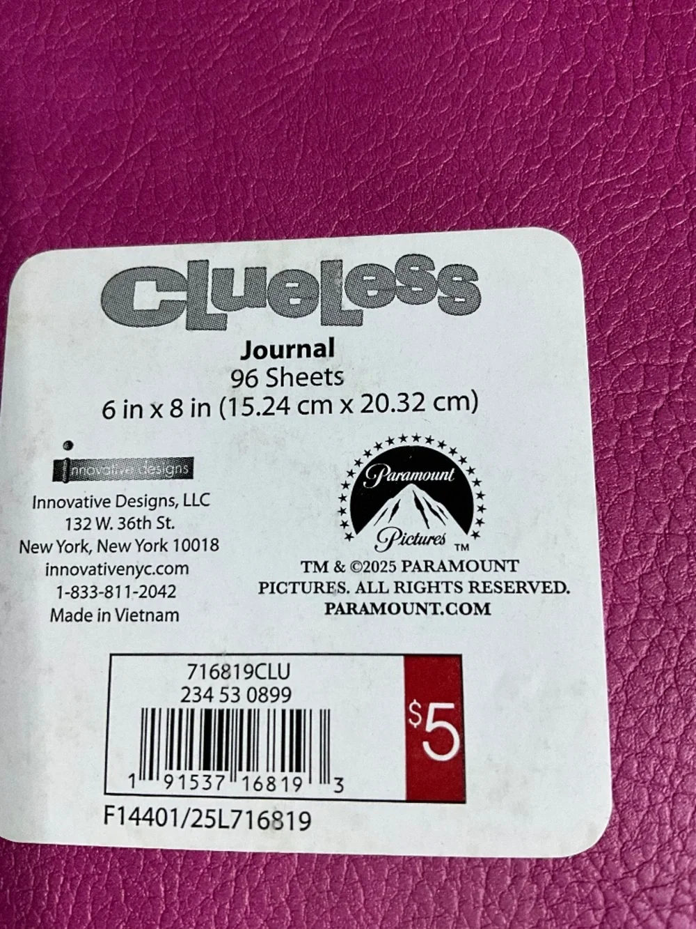 Clueless 30th Anniversary Journal 'Ugh, As If' 96 Sheets 6
